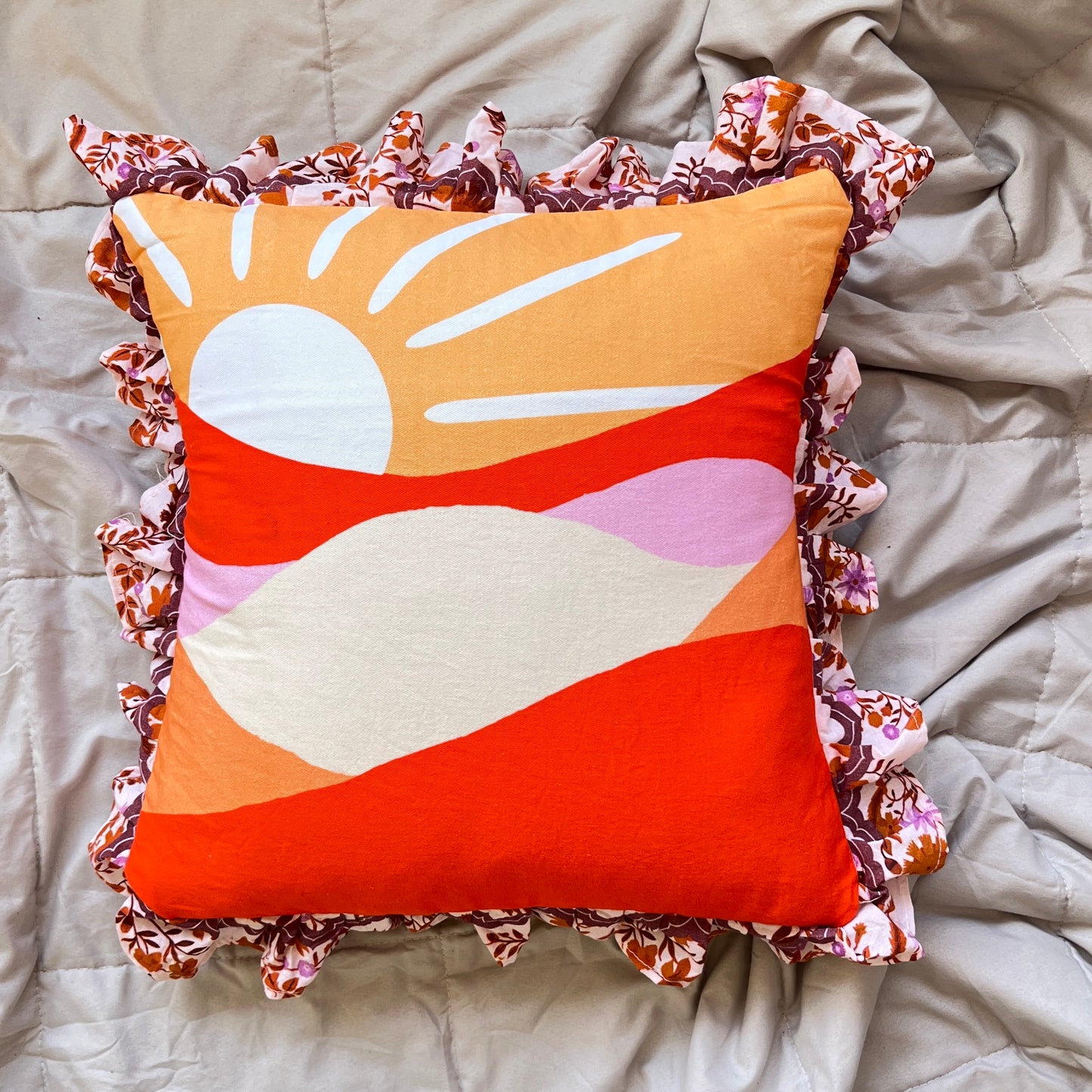 Cute Cotton Cushion Covers by THS Decor | Dessert Sun| Limited Stock